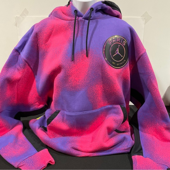 NWT Mens Nike Air Jordan PSG Tie-Dye Pullover Hoodie Size 2XL CK9649-510 Warm - Picture 14 of 16